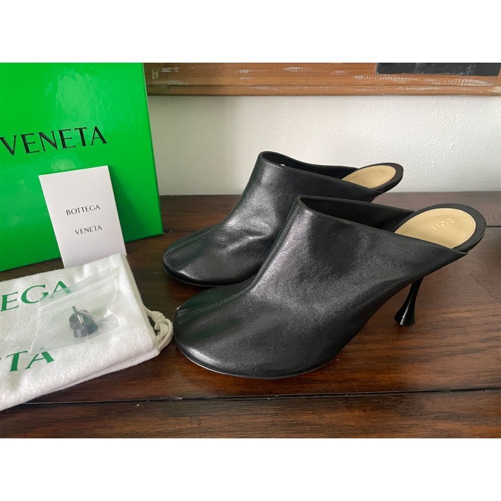 BOTTEGA‎ VENETA 667191 Cocktail Stretch Black Leather Mule Pumps Shoes 36.5 - Picture 4 of 16
